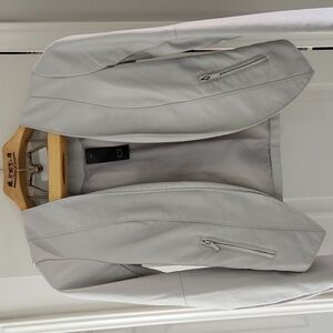 Dynamite Collarless PU Leather Jacket w Zip Pockets